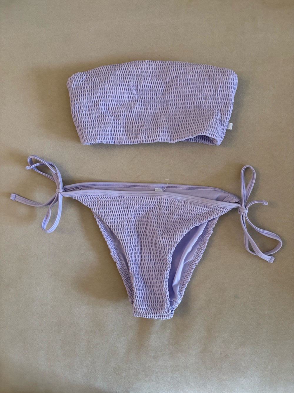 La Vie En Rose Lilac Textured Tube Bikini